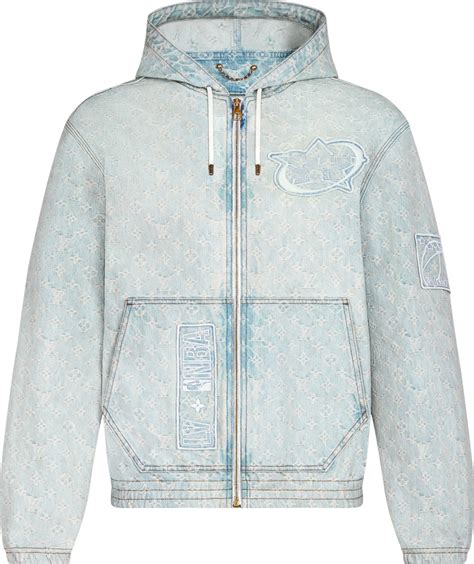 louis vuitton denim zip through hoodie|louis vuitton hoodie men.